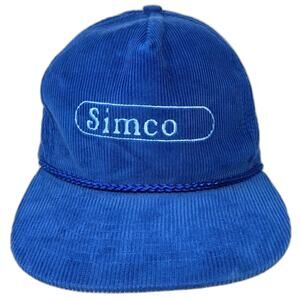Simco 5 Panel Blue One Size Slideback Corduroy Embroidered Braided Rope Hat Otto